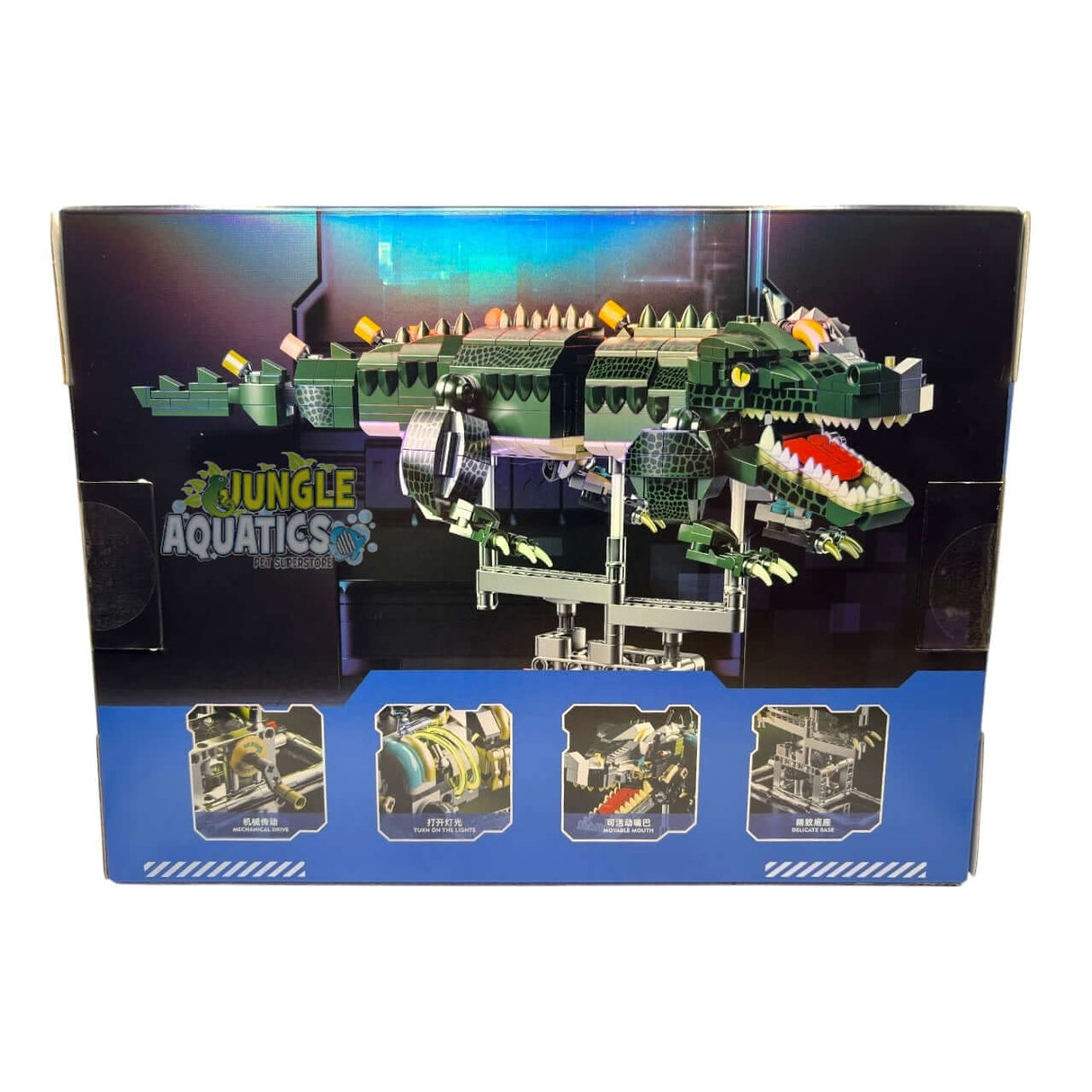 MJI Machinery Crocodile 13056 packaging features vibrant colors and detailed model showcasing Jungle Aquatics theme.