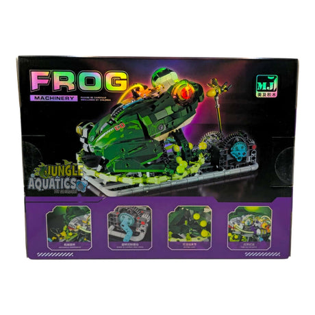 MJI Machinery Frog 13058 packaging featuring colorful building blocks and unique design for creative display projects.