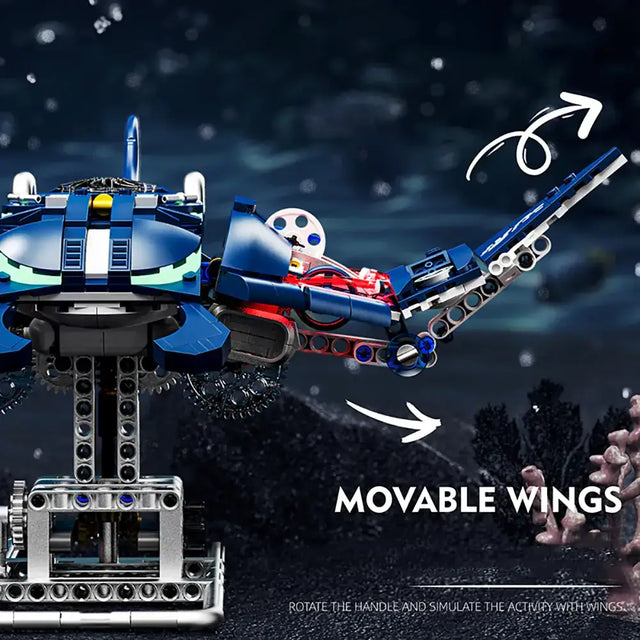 MJI Machinery Mobulidae 13057 with movable wings, showcasing precise fit and smooth edges for creative builds.