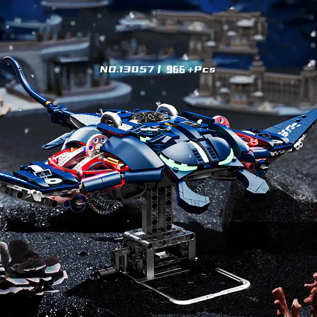 MJI Machinery Mobulidae 13057 model kit showcasing detailed design, vibrant colors, and sturdy build for creative projects.