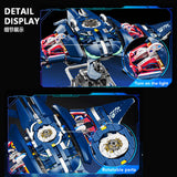 MJI Machinery Mobulidae 13057 detailed display showing rotatable parts and light features of the building blocks set.