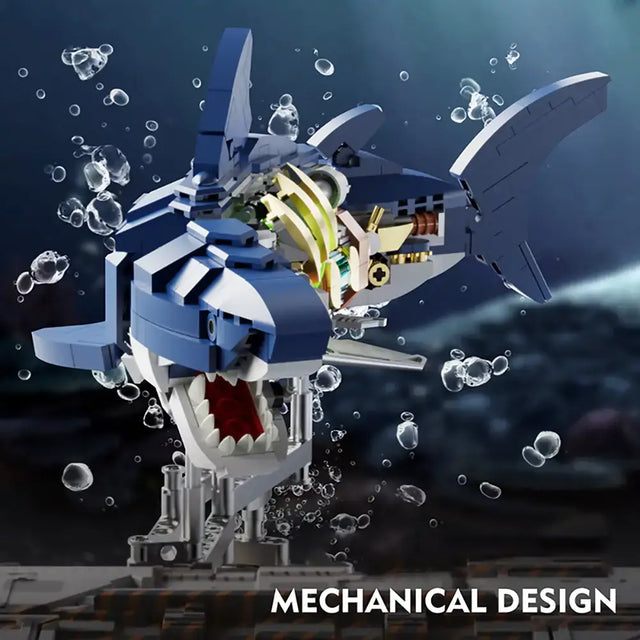 MJI Machinery Shark 13054 showcasing mechanical design with intricate details and underwater scene.