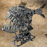 MJI Mechanical Piranha 13092 detailed mechanical fish model with intricate building block design.