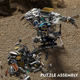 MJI Mechanical Piranha 13092 building blocks in a creative puzzle assembly with detailed parts displayed.