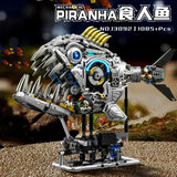 MJI Mechanical Piranha 13092 detailed view with realistic features, showcasing its intricate design and build quality.