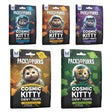 Montego Packs O Purrs Cosmic Kitty Cat Treats packaging in various flavors, featuring fun astronaut-themed designs.