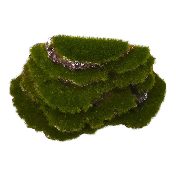 Mountain Level Steps aquarium ornament with lush artificial moss for a natural aquascaping look.