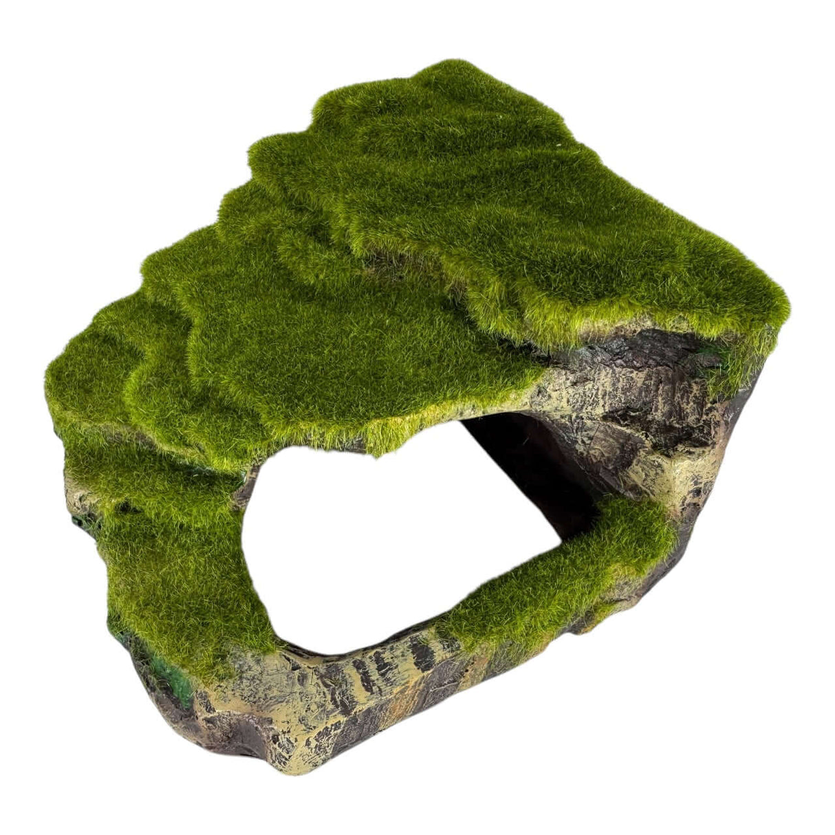 Mountain terraces aquarium ornament with moss, providing natural beauty and tranquility for aquariums or terrariums.