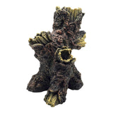 Natural driftwood tree log aquarium ornament in realistic textures and colors, perfect for aquatic décor.
