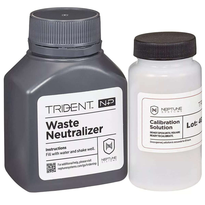 Neptune 2-Month Trident NP Reagent Kit featuring waste neutralizer and calibration solution bottles