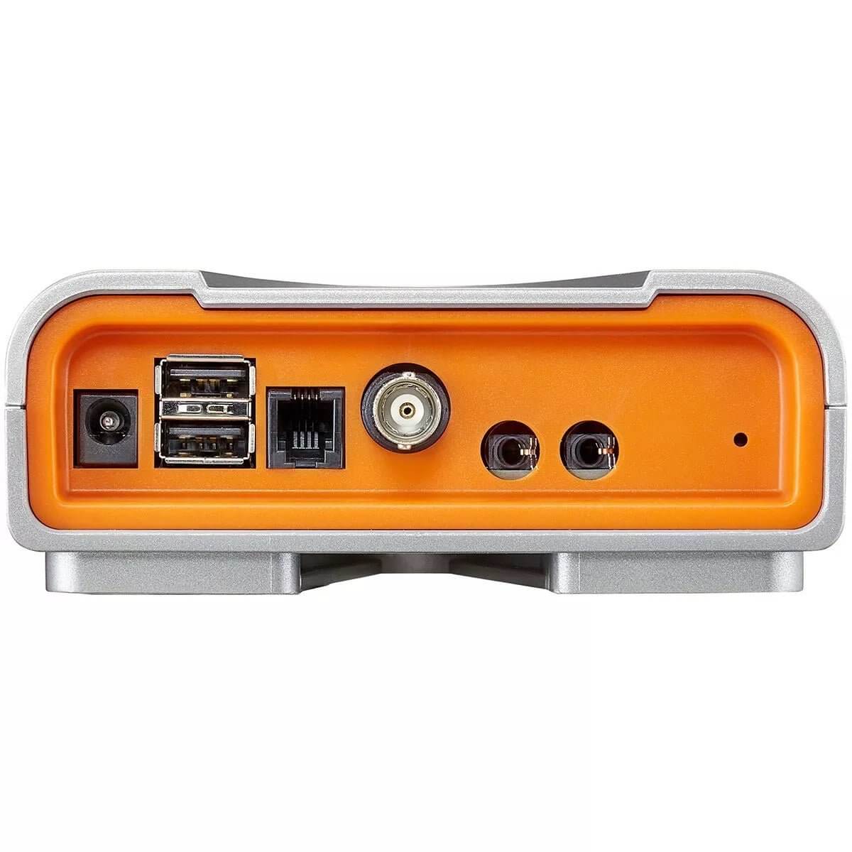 Neptune A3 Apex Jr Aquarium Controller back panel with ports for USB, FMM, and probes. Ideal for aquarium monitoring.