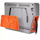 Neptune A3 Apex Pro Aquarium Controller back view with orange mounting bracket and connectivity ports.