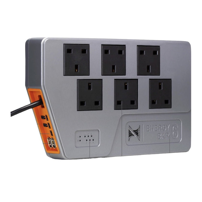 Neptune Energy Bar 632 features six controllable outlets and USB ports for versatile power management in a compact design.