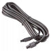 Black power cable with connectors, coiled neatly for organization and ease of use.