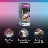 NT Labs AxoCure 100ml for axolotls, treats external parasites, safe and gentle formula, aloe vera free.