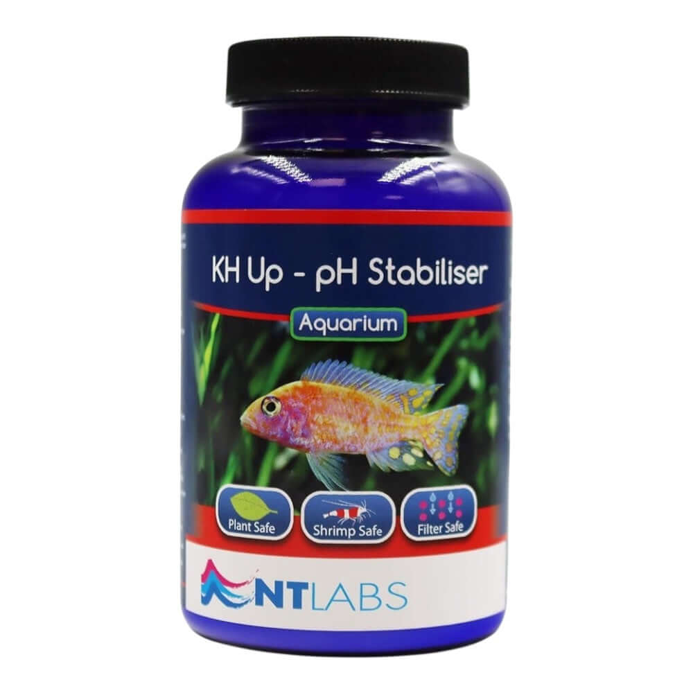 NT Labs KH Up pH Stabiliser 180g for aquariums, safe for plants, shrimp, and filters.