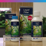 NT Labs Aquarium Liquid Filter bottles with natural ingredients for cleaner water and healthier aquariums.