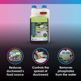 NT Labs Cristalclear Duckweed Control 250ml bottle, reduces duckweed and removes phosphates from water.