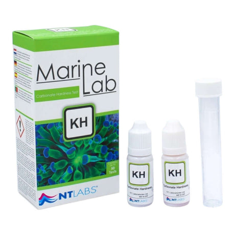 NT Labs Marine Lab KH Alkalinity Test Kit for accurate carbonate hardness testing in marine aquariums.