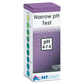 NT Labs Narrow pH Test Kit for ponds and aquariums, measures pH levels 6-7.6, includes 40 tests, easy to use.