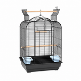 Bird Cage Cockatiel 48 x 36 x 68cm with curved wire roof and wooden perches for comfortable bird housing.