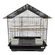 Bird Cage Budgie 48 x 36 x 56cm featuring a classic roof, wooden perches, and front feeding cups.
