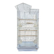 Bird Cage Budgie 48 x 36 x 100cm with stepped roof and wooden perches for budgies.