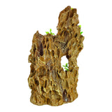 Outback Rocks Aquarium Ornament featuring a realistic rock design with green accents, ideal for aquariums or terrariums.