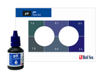Red Sea MCP pH Alkalinity Test Kit with pH indicator and colorimetric chart for aquarium monitoring.