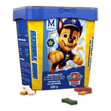 Paw Patrol Assortment Mini Bones dog treats packaging with colorful mini bone shapes for dogs.