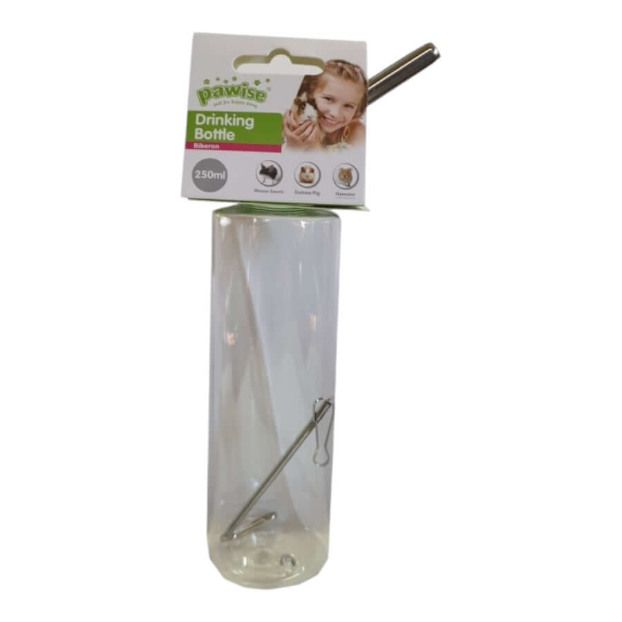 Pawise Drinking Bottle for pets, 250ml capacity for easy hydration, spill-proof design, suitable for indoor and outdoor use.