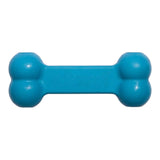 PlayBuddy Rubber Play Bone chew toy in vibrant blue, made from durable, non-toxic food-grade rubber for safe pet play.