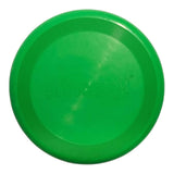 Playbuddy green rubber frisbee, perfect for outdoor fun with dogs in parks or backyards.