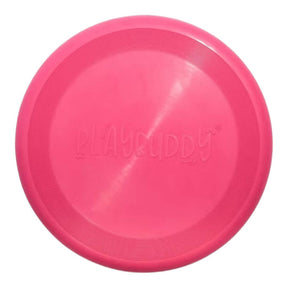 Playbuddy Frisbee in vibrant pink color, perfect for outdoor play and dog entertainment.