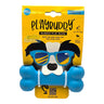 Playbuddy Rubber Play Bone toy for small dogs, blue color, safe and durable food-grade rubber design.