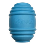 Playbuddy Thrill rubber toy for dogs in blue, designed for unpredictable bouncing and durable playtime.