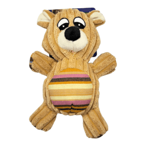 Plush teddy bear dog toy designed to prevent boredom and promote safe play for dogs.