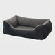Rogz Outdoor Walled Dog Bed with side bolsters in gray and black, designed for comfort and durability.