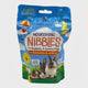 Burgess Country Values Banana & Apple Treats 60G, nourishing nibbles for rabbits and guinea pigs, high fiber treats in a colorful bag.