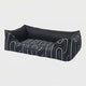 Rogz Graphix Walled Dog Bed featuring bold black and white design for stylish and comfortable pet lounging.