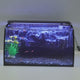 Hygger Curved Aquarium Kit with 3D background and LED lights showcasing underwater scene.
