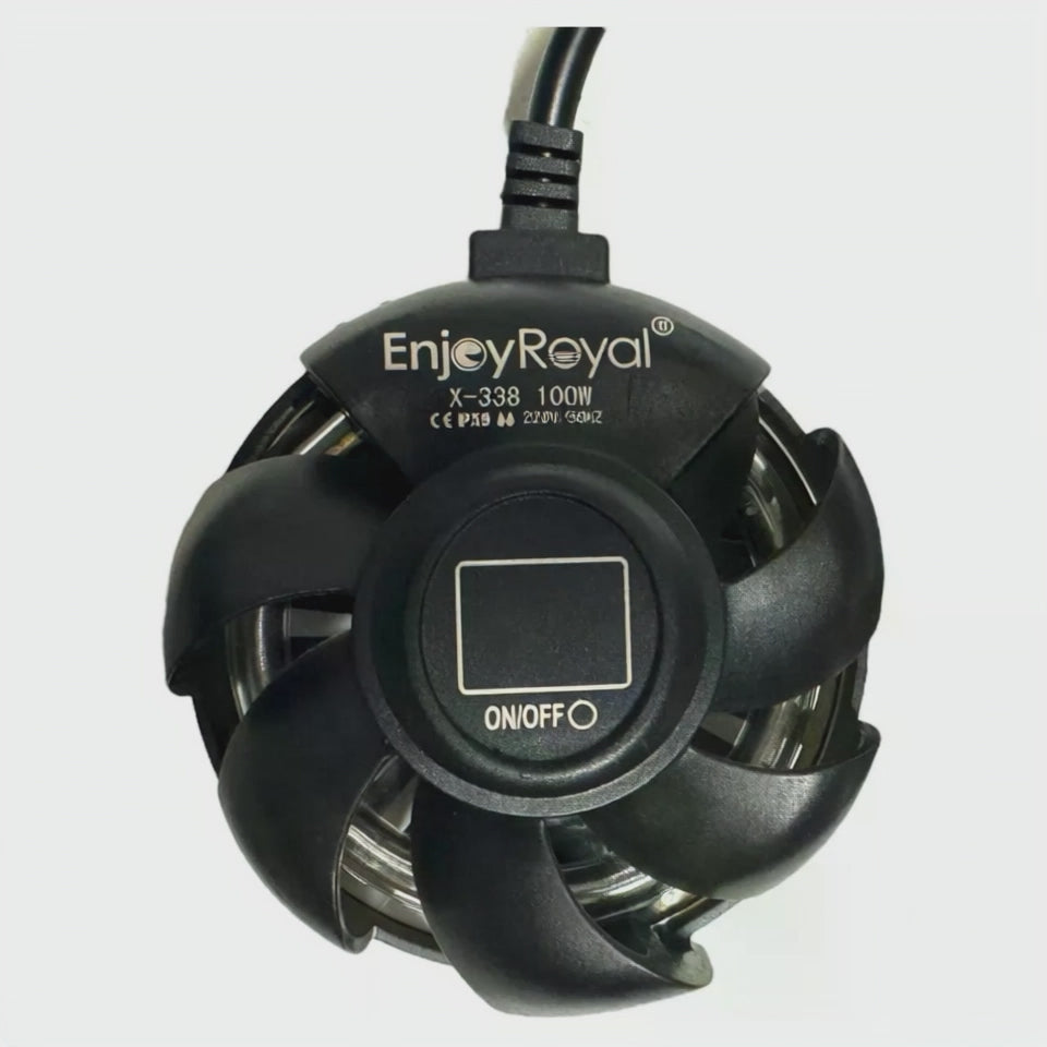 EnjoyRoyal Mini Round Aquarium Heater with ON/OFF switch, designed for efficient heating in small fish tanks.