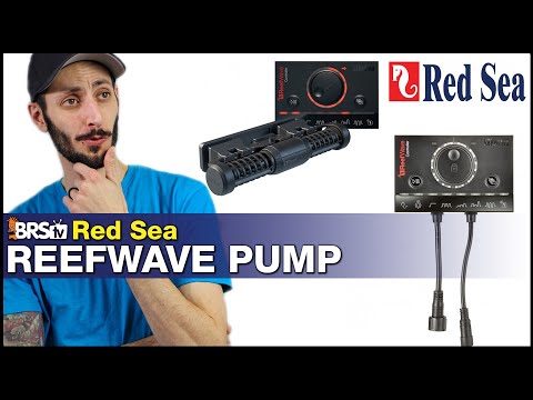 Red Sea ReefWave pump with controller on display, featuring silent operation and smart control technology.