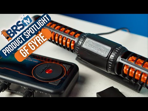 Maxspect MJ-GF Gyre Flow Pumps with advanced controls on a table, featuring innovative design and customizable flow.