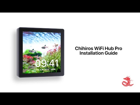 Chihiros WiFi Hub Pro Installation Guide displaying aquarium setup and date information.