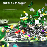 MJI Machinery Frog 13058 building blocks display showing colorful pieces for creative puzzle assembly.
