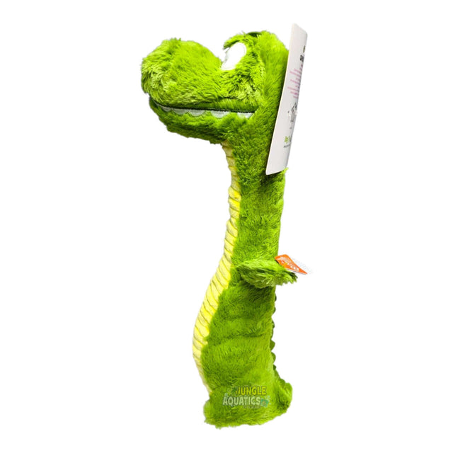 Q-Monster Dog Toy Crocodile plush toy in vibrant green color featuring a fun crocodile design.