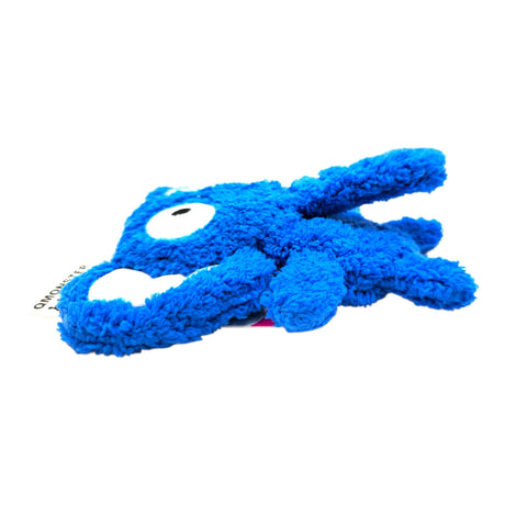 Q-Monster Dog Toy Elephant in bright blue plush material, perfect for squeaky fun and interactive play.