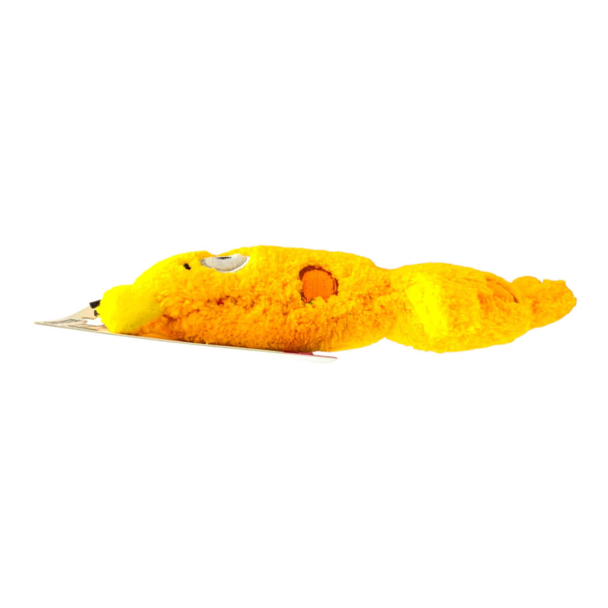 Q-Monster Dog Toy Yellow Giraffe plush toy with squeaker for dogs, ideal for fetching and tugging.