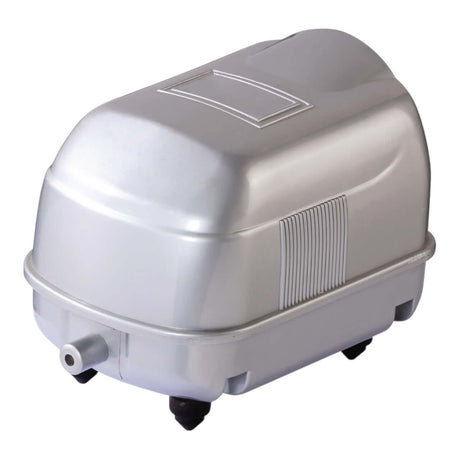 Resun LP Low Noise High Pressure Air Pump in silver, compact design with air outlet and thermal cut-out protection.